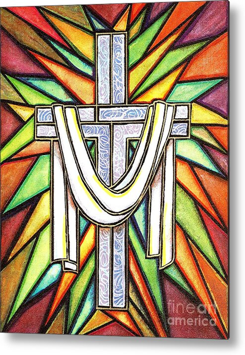 Cross Metal Print featuring the painting Easter Cross 5 by Jim Harris