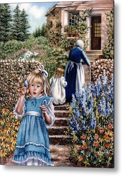 Children Metal Print featuring the painting Easter Egg by Marie Witte