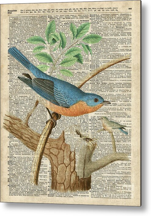 Eastern Blue Birds Metal Print featuring the digital art Eastern Blue Birds by Anna W