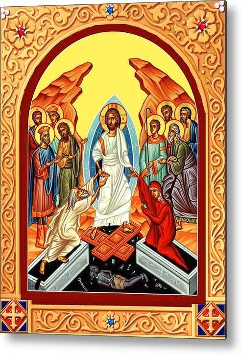 Resurrection Of Christ Metal Print featuring the painting Eastern Orthodox Resurrection by Munir Alawi