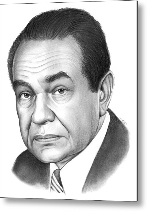 Celebrities Metal Print featuring the drawing Edward G. Robinson by Greg Joens
