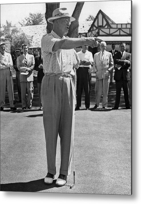 1950s Metal Print featuring the photograph Eisenhower Golf Complaint by Underwood Archives