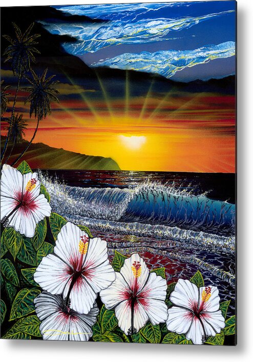 Art Waikiki Metal Print featuring the painting Euhkai by Chris Sebo