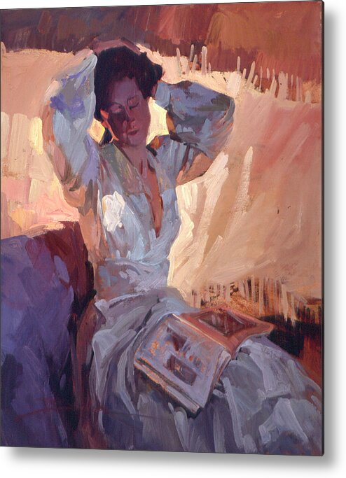 Paintings Of Women Metal Print featuring the painting Evening Warmth by Elizabeth - Betty Jean Billups