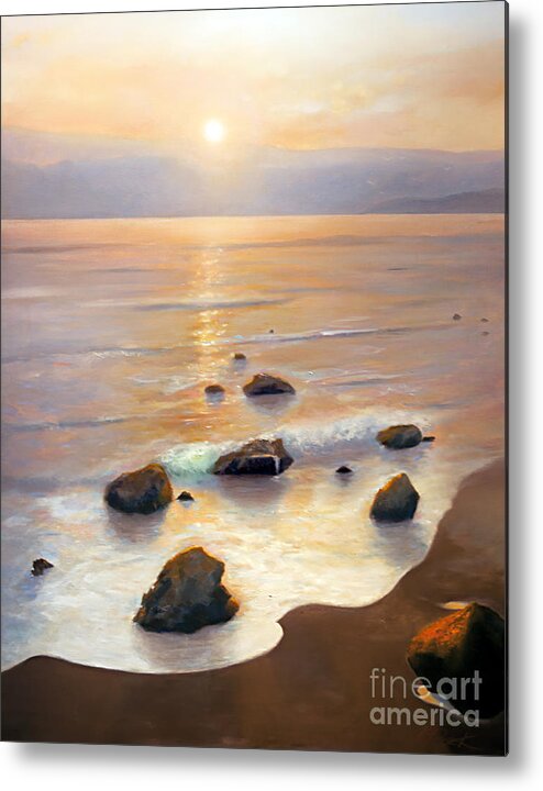 Landscape Metal Print featuring the painting Eventide by Michael Rock