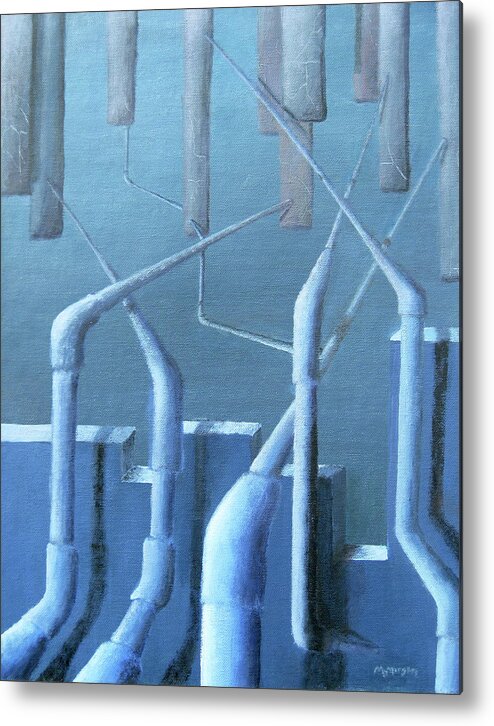 Pipe Metal Print featuring the painting Extending Pipes by Michael Morgan