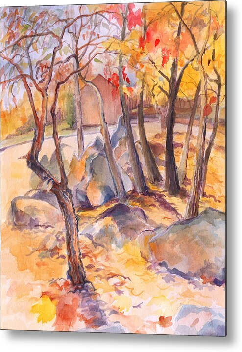 Fall Metal Print featuring the painting Fall light 2 by Nancy Watson