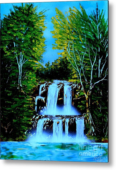 Landscape Metal Print featuring the painting Falls 01 E by Greg Moores