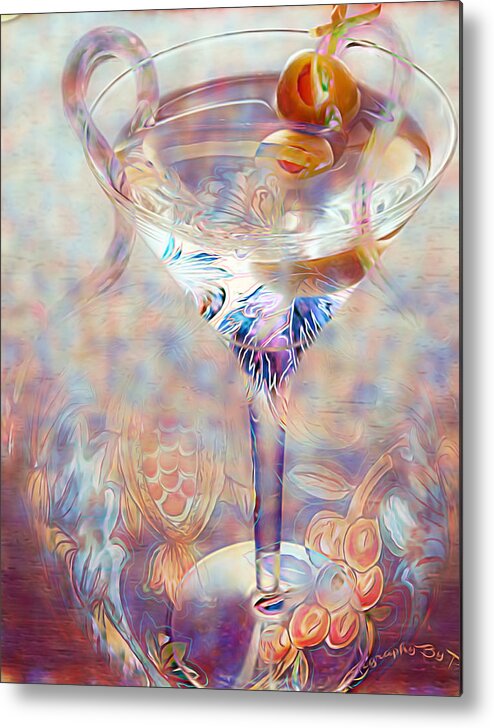 Tuscan Martini Metal Print featuring the digital art Fantasy Cocktail by Pamela Smale Williams