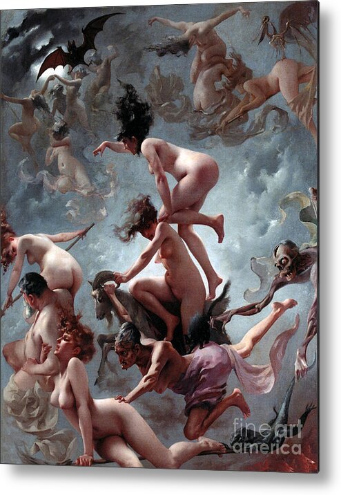 Naked Metal Print featuring the painting Faust's Vision by Luis Riccardo Falero