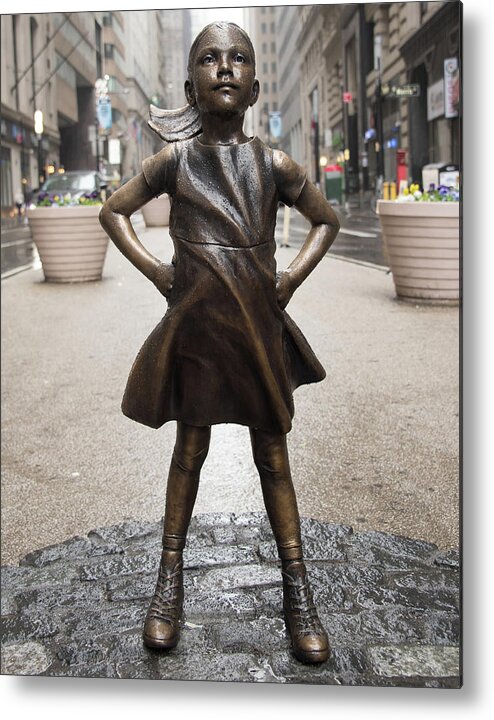 Fearless Girl Metal Print featuring the photograph Fearless Girl 2 by RAND Ningali