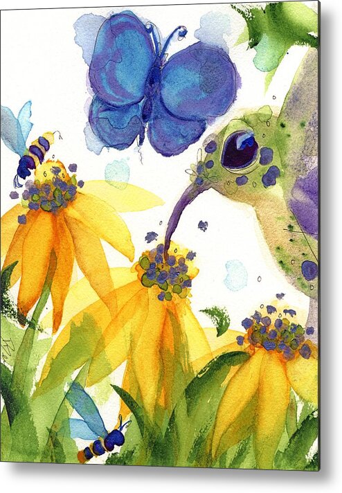 Hummingbird Metal Print featuring the painting Feast for All by Dawn Derman