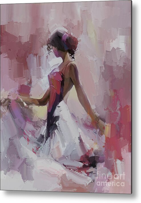 Tango Metal Print featuring the painting Female dancing art gnh87 by Gull G