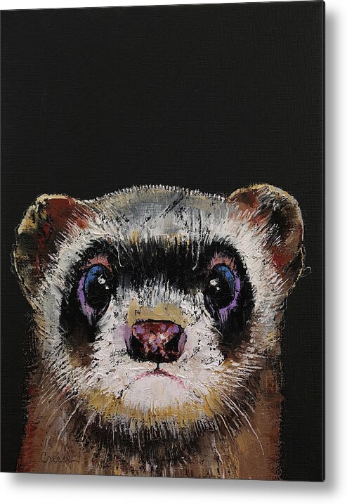 Baby Metal Print featuring the painting Ferret by Michael Creese