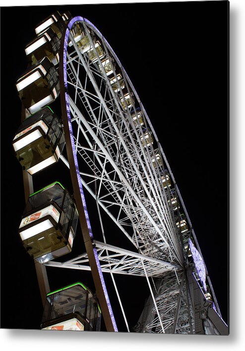 December Metal Print featuring the photograph Ferris Wheel at Night 16x20 by Leah Palmer