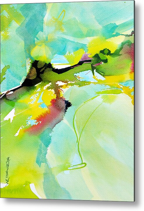 Abstract Metal Print featuring the painting Field Of Dreams by Rae Andrews