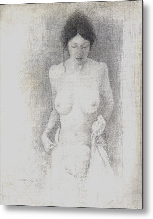 Breasts Metal Print featuring the drawing Figure Study 6 by David Ladmore