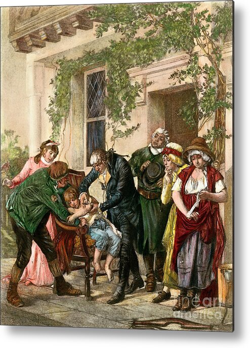 1796 Metal Print featuring the drawing First Vaccination, 1796 by Granger