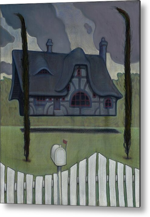 Floating House Metal Print featuring the painting Floating House by John Reynolds
