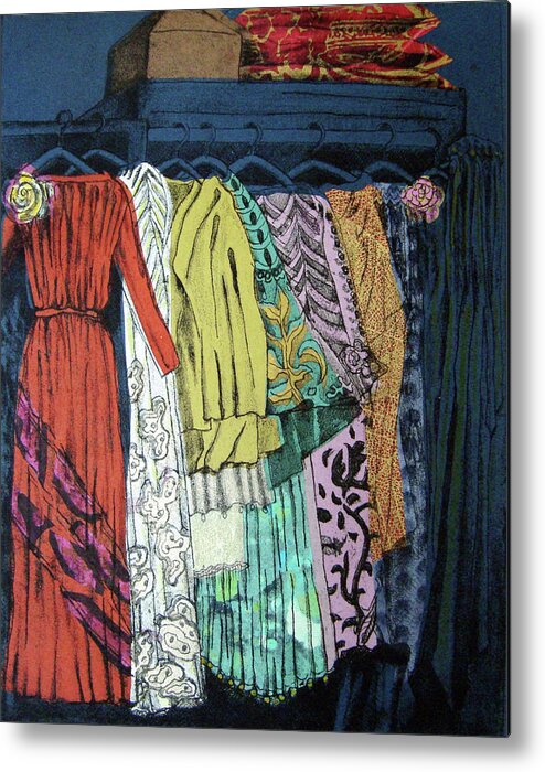 Fortuny Metal Print featuring the mixed media Fortuny Closet #4 by Karen Coggeshall