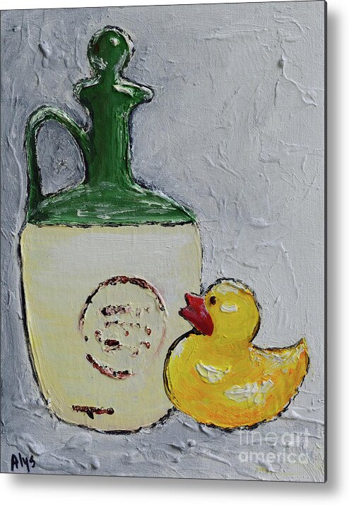 Free Bird Metal Print featuring the painting Free Duck by Alys Caviness-Gober
