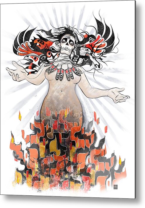 Gaia Metal Print featuring the painting Gaia in Turmoil by Sassan Filsoof