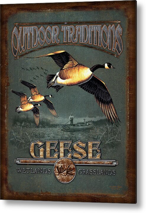 Cynthie Fisher Metal Print featuring the painting Geese Traditions by JQ Licensing