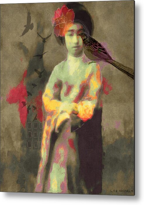 Geisha Metal Print featuring the digital art Geisha Girl by Lisa Noneman