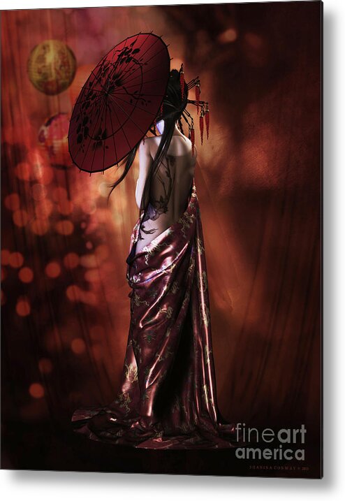 Geisha Metal Print featuring the digital art Geisha Gold by Shanina Conway