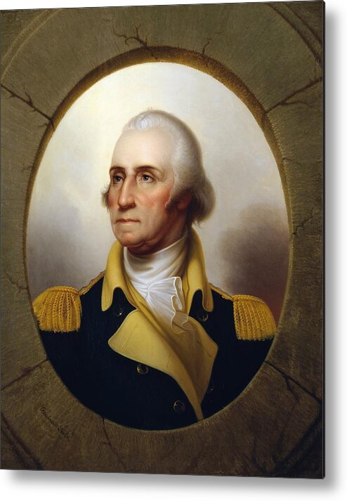 George Washington Metal Print featuring the painting General Washington - Porthole Portrait by War Is Hell Store