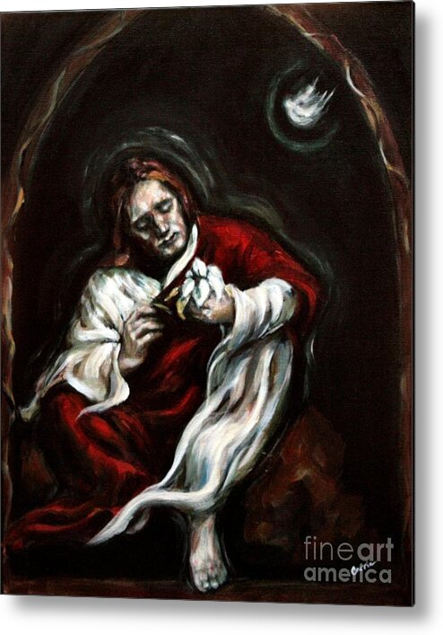 Jesus Metal Print featuring the painting Gethsemane by Carrie Joy Byrnes