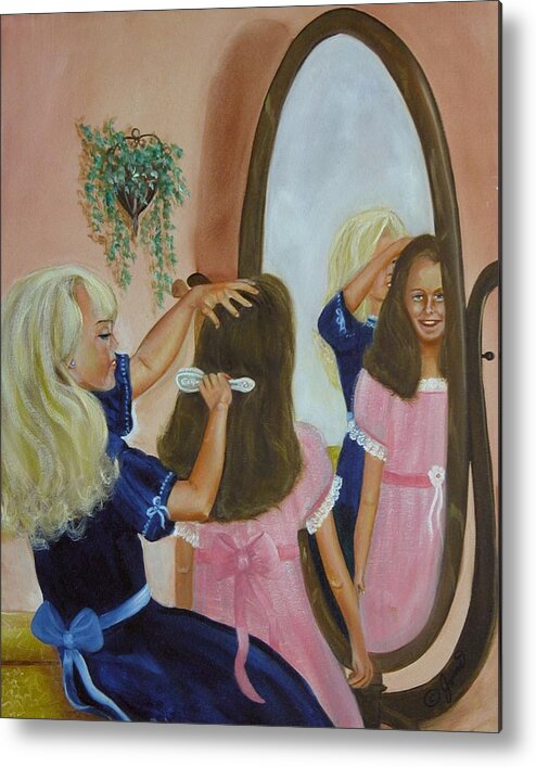 Children Metal Print featuring the painting Getting Ready by Joni McPherson