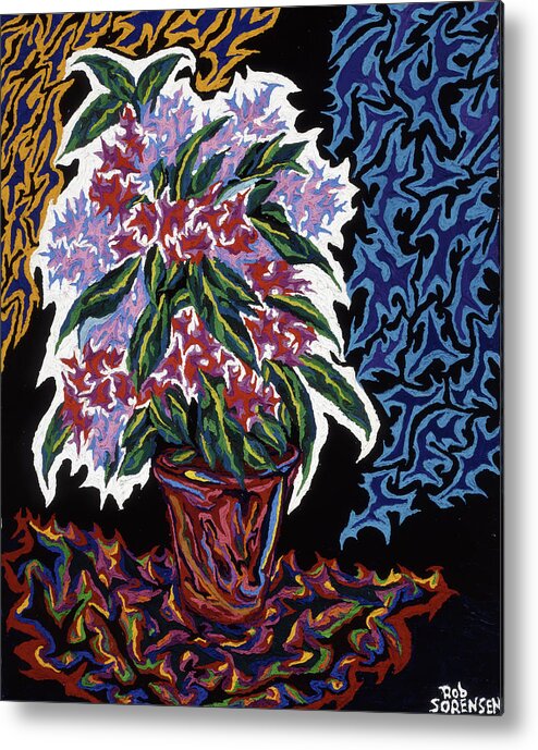 Still Life Metal Print featuring the painting Ghost Flower by Robert SORENSEN