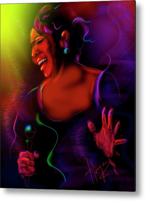 Guitar Metal Print featuring the painting Gladys Knight by DC Langer