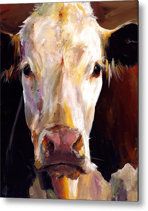 Cow Metal Print featuring the painting Gladys the Cow by Cari Humphry
