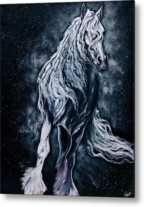 Andalusian Horse Metal Print featuring the painting Glory, Reviseted by Vivian Casey Fine Art