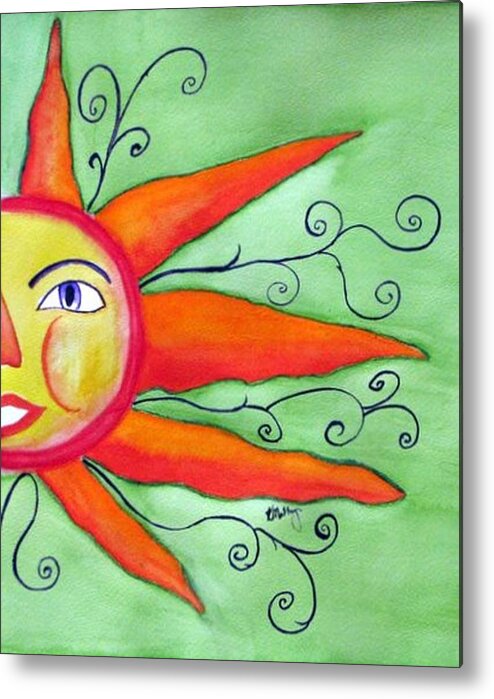 Sun Metal Print featuring the painting Goddess by Karla Mathey