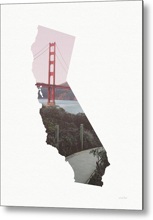California Metal Print featuring the mixed media Golden Gate Bridge California- Art by Linda Woods by Linda Woods