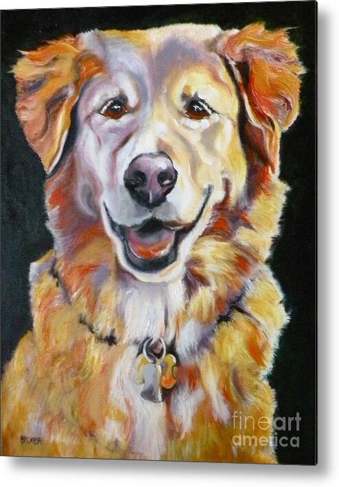 Dogs Metal Print featuring the painting Golden Retriever Most Huggable by Susan A Becker