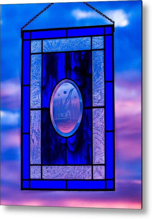 Stained Glass Metal Print featuring the photograph Got the Blues by E Faithe Lester