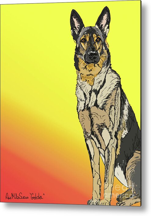 Gsd Metal Print featuring the digital art Gretchen in Digital by Ania M Milo