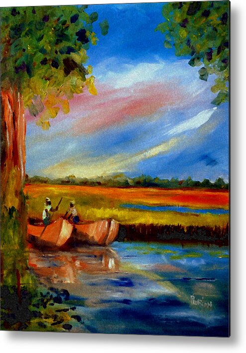 Gullah Lowcountry Sc Metal Print featuring the painting Gullah Lowcountry SC by Phil Burton