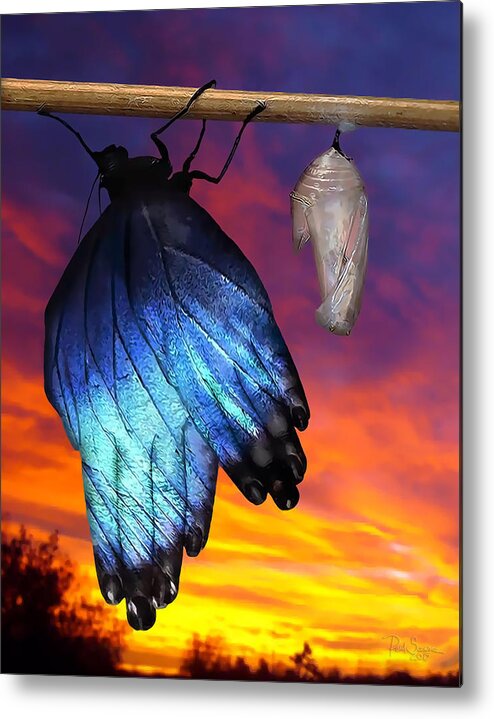  Metal Print featuring the digital art Hand Butterfly by Paul Scearce