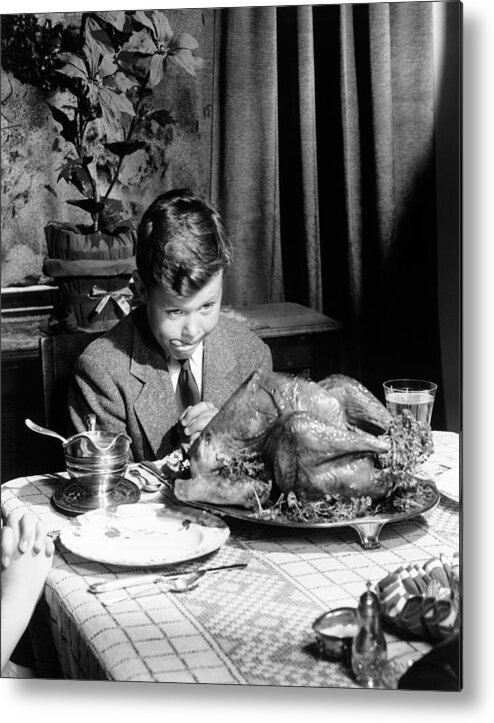 Thanksgiving Metal Print featuring the photograph Happy Thanksgiving by American School