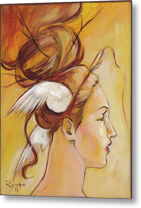 Woman Metal Print featuring the painting Harriett by Jacqueline Hudson
