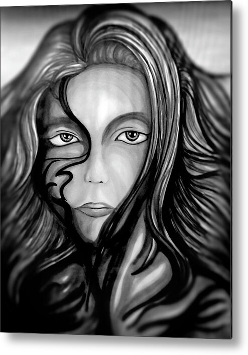 Haunted Metal Print featuring the drawing Haunted by Franklin Kielar
