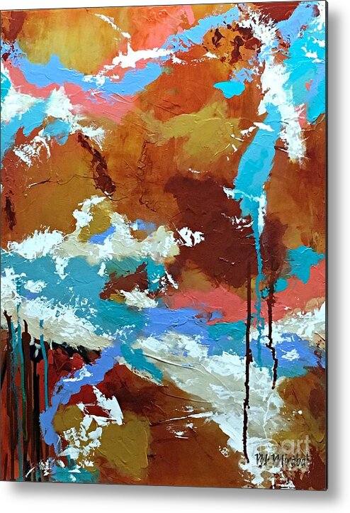 Abstract Metal Print featuring the painting Head in the Clouds by Mary Mirabal