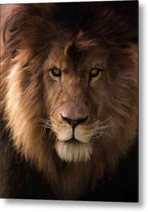 Heart Of A Lion Metal Print featuring the painting Heart Of A Lion - Wildlife Art by Jordan Blackstone