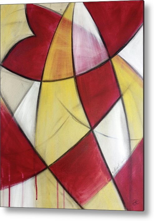 Art Metal Print featuring the painting Heart Wins by Anna Elkins