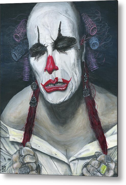 Clown Metal Print featuring the painting Her Tears by Matthew Mezo